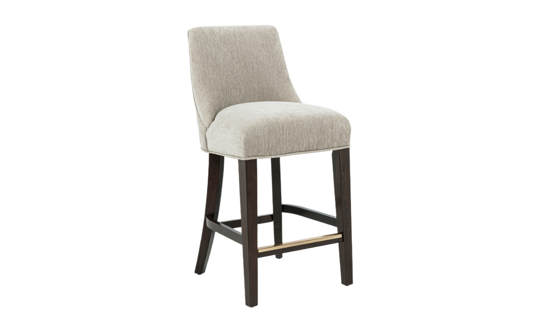 Manhattan Comfort Beever Chenille Wood Counter Stool-jennifer