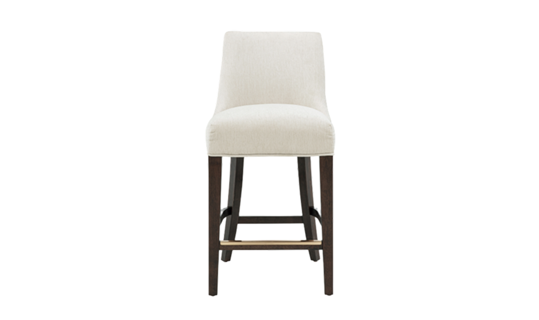 Manhattan Comfort Beever Chenille Wood Counter Stool-jennifer