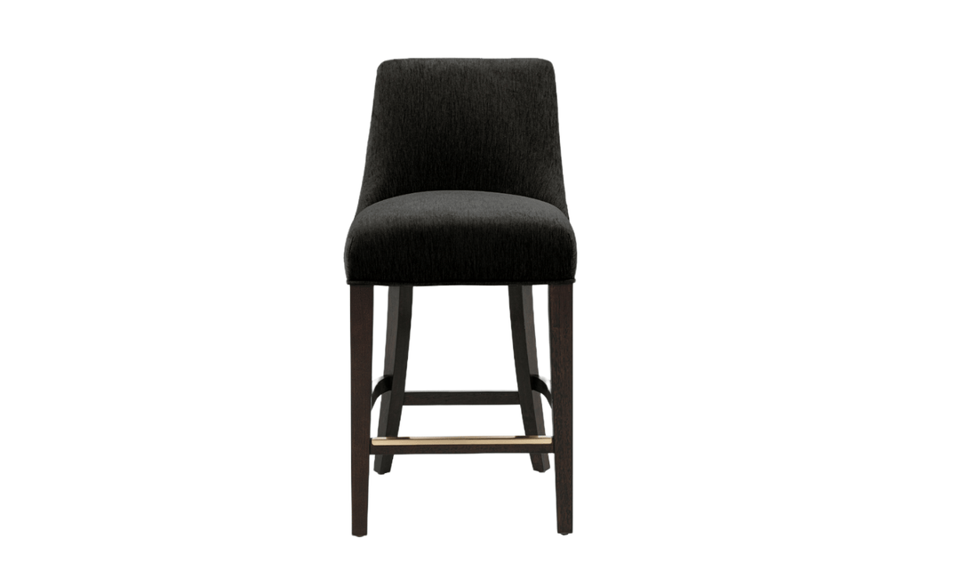 Manhattan Comfort Beever Chenille Wood Counter Stool-jennifer