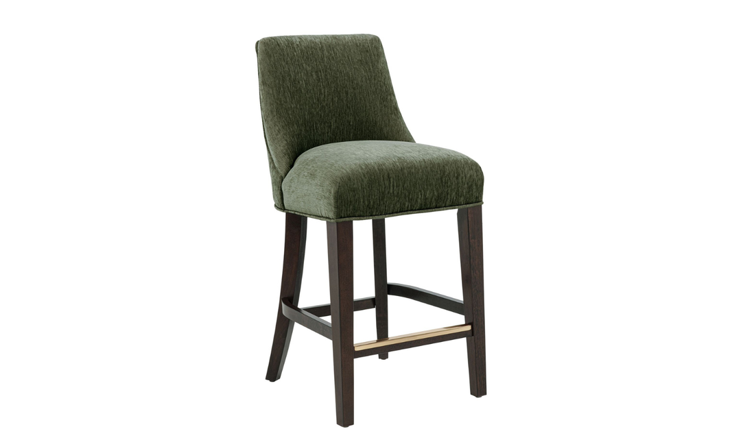 Manhattan Comfort Beever Chenille Wood Counter Stool-jennifer