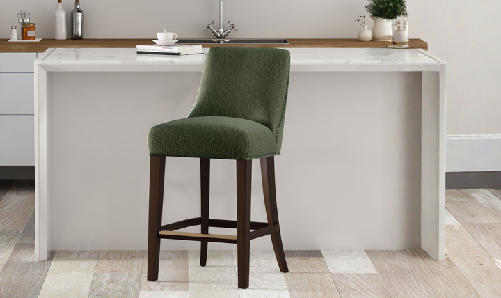 Manhattan Comfort Beever Chenille Wood Counter Stool-jennifer
