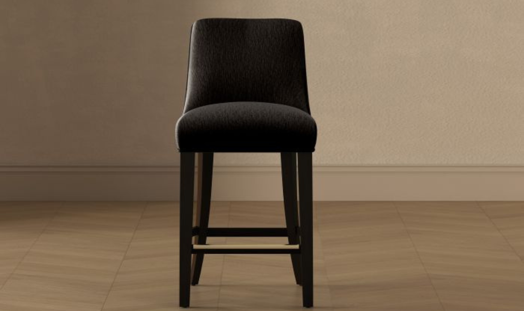 Manhattan Comfort Beever Chenille Wood Counter Stool-jennifer