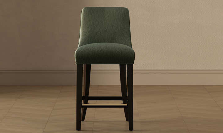 Manhattan Comfort Beever Chenille Wood Counter Stool-jennifer