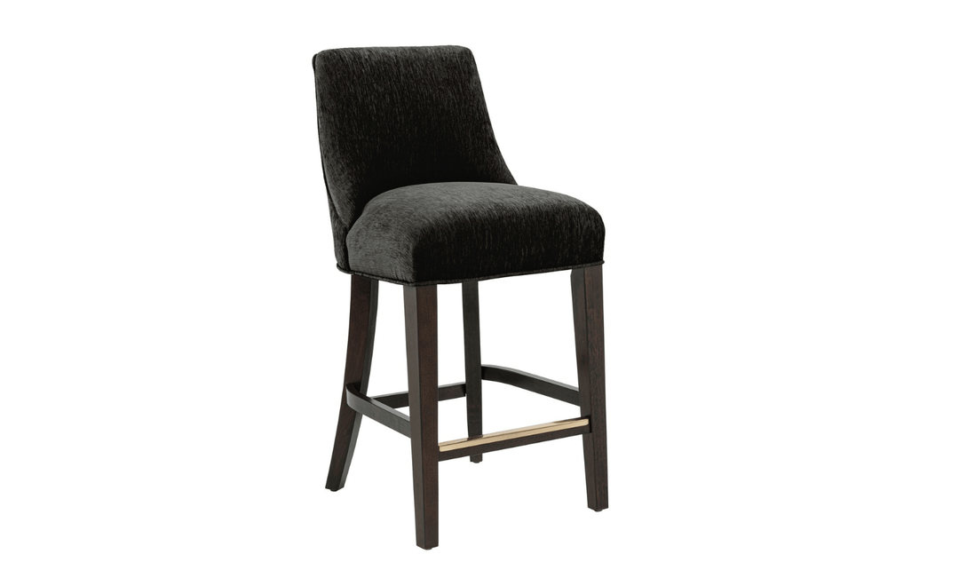 Manhattan Comfort Beever Chenille Wood Counter Stool-jennifer