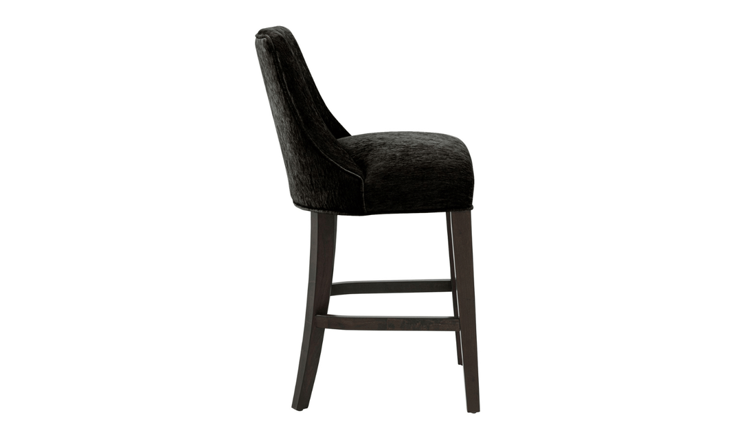 Manhattan Comfort Beever Chenille Wood Counter Stool-jennifer