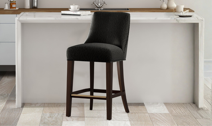 Manhattan Comfort Beever Chenille Wood Counter Stool-jennifer