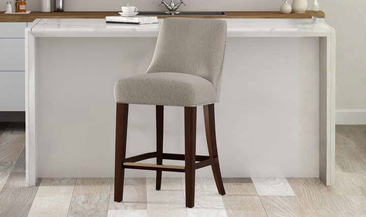 Manhattan Comfort Beever Chenille Wood Counter Stool-jennifer