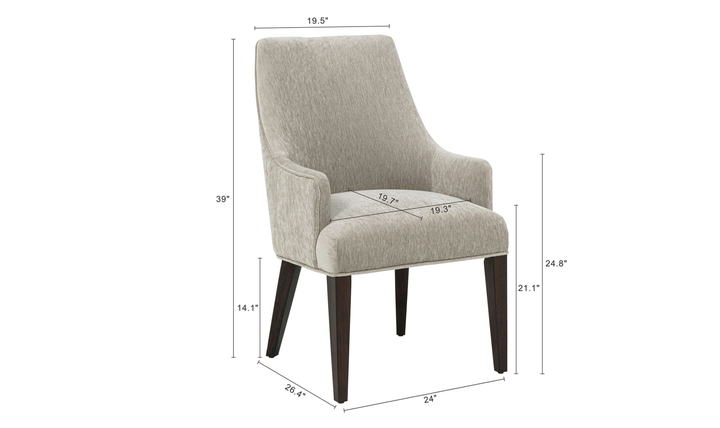 ManhattanComfortBeeverChenilleWoodenArmchair-Jennifer Furniture