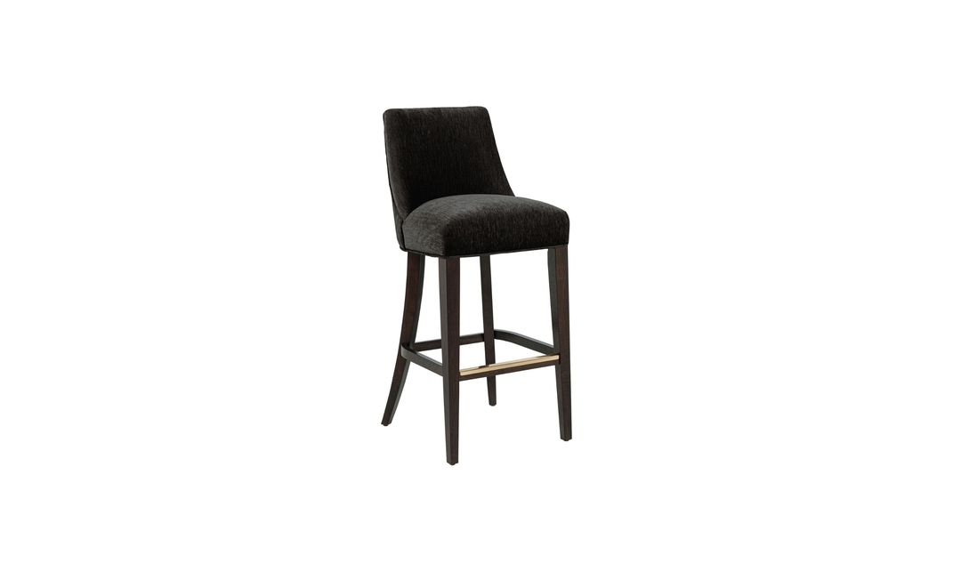 Manhattan Comfort Beever Wood Upholstered Chenille Barstool-Jennifer Furniture