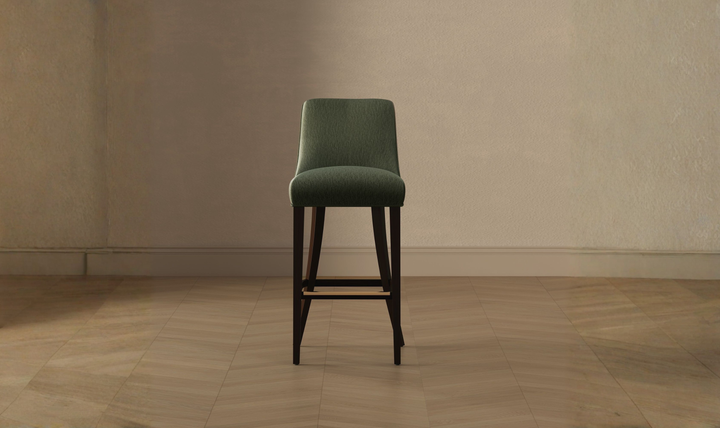 Manhattan Comfort Beever Wood Upholstered Chenille Barstool-Jennifer Furniture