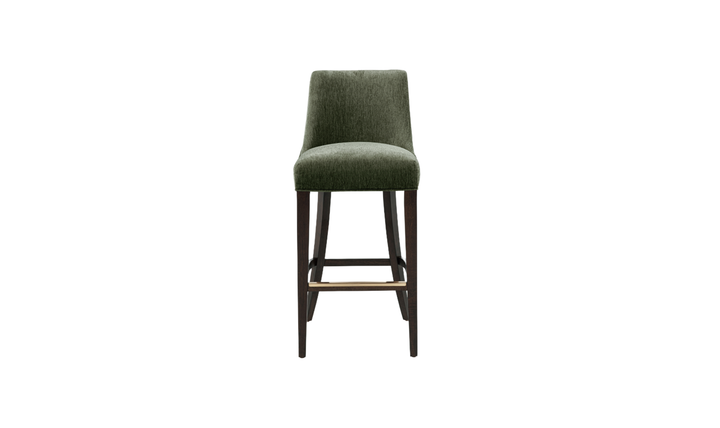 Manhattan Comfort Beever Wood Upholstered Chenille Barstool-Jennifer Furniture