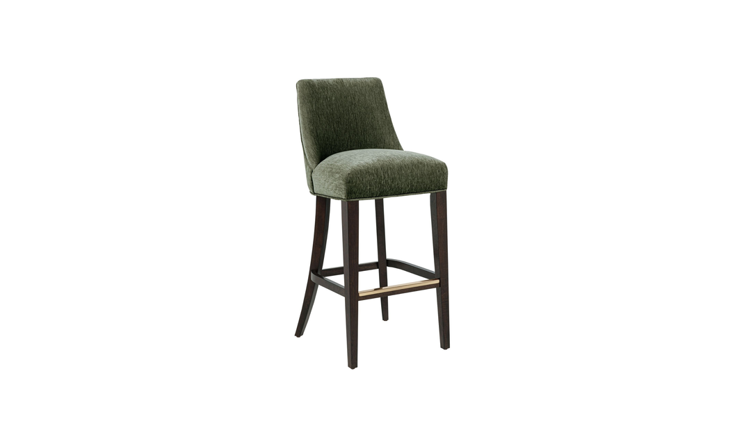 Manhattan Comfort Beever Wood Upholstered Chenille Barstool-Jennifer Furniture