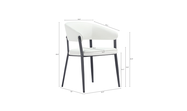 Manhattan Comfort Belle Leatherette Upholstered Dining Chair-Jennifer Furniture