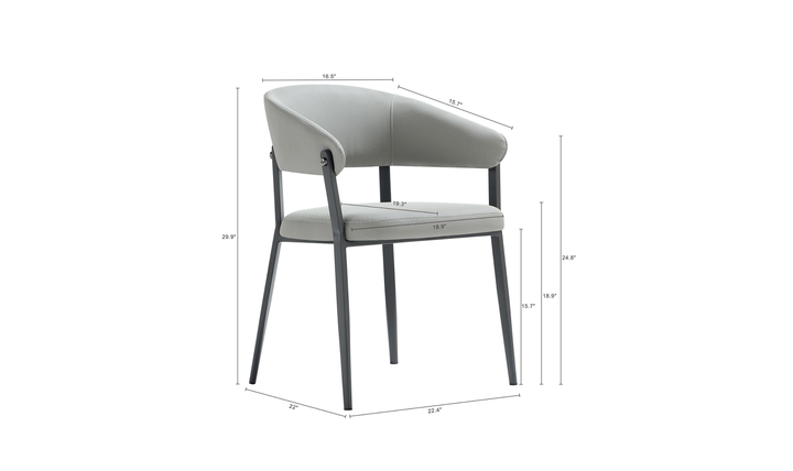 Manhattan Comfort Belle Leatherette Upholstered Dining Chair-Jennifer Furniture