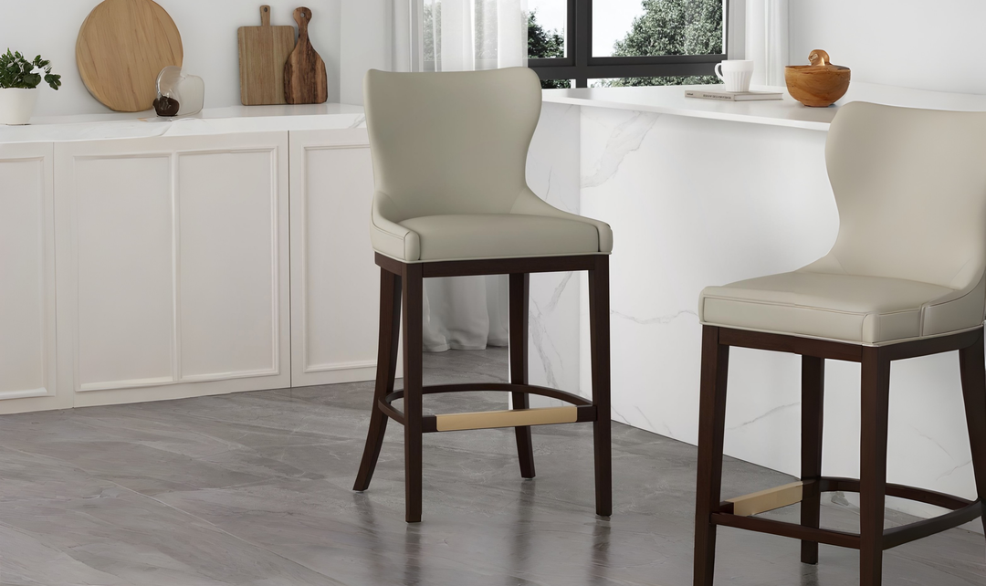 Manhattan Comfort Blair Wood Upholstered Barstool-Jennifer Furniture