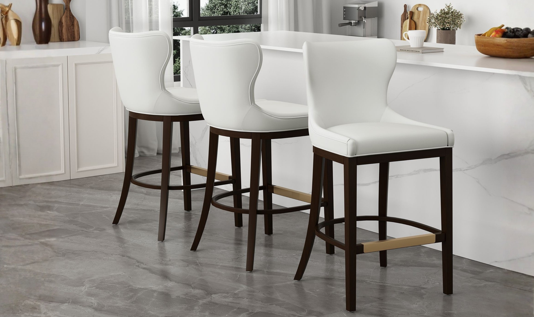 Manhattan Comfort Blair Wood Upholstered Barstool-Jennifer Furniture