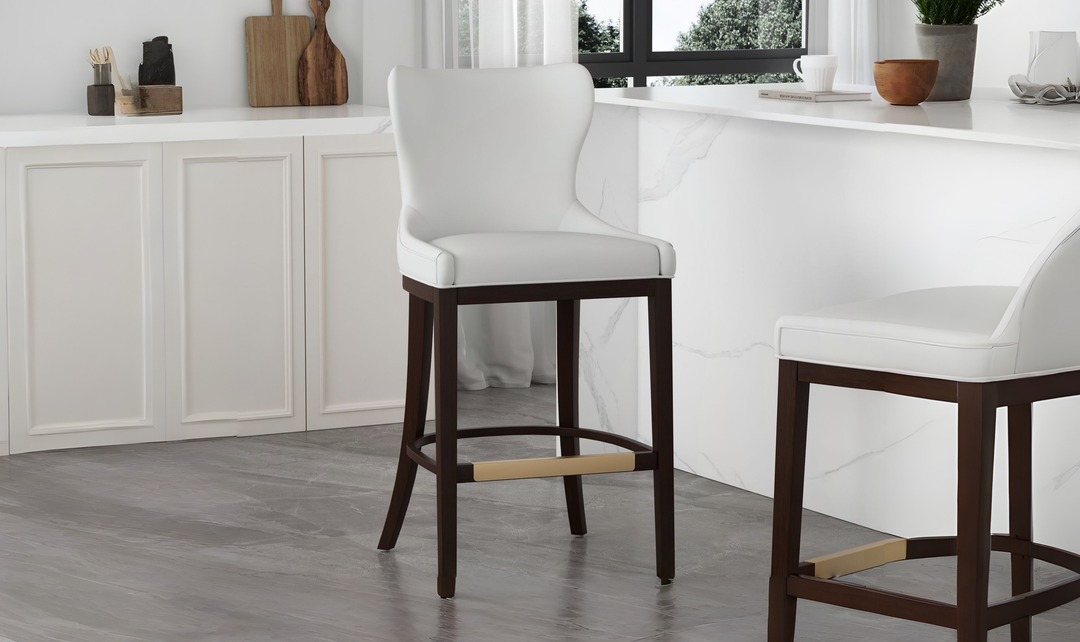 Manhattan Comfort Blair Wood Upholstered Barstool-Jennifer Furniture