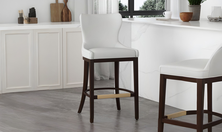 Manhattan Comfort Blair Wood Upholstered Barstool-Jennifer Furniture
