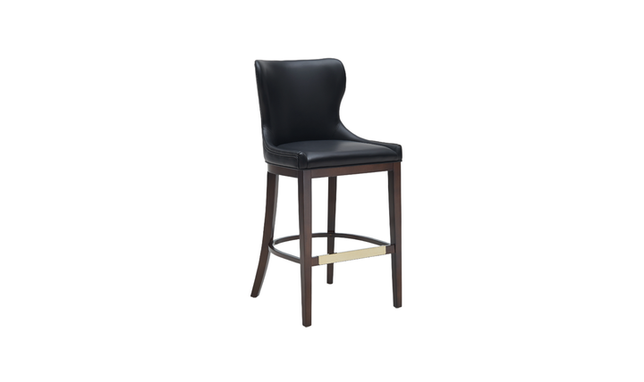 Manhattan Comfort Blair Wood Upholstered Barstool-Jennifer Furniture