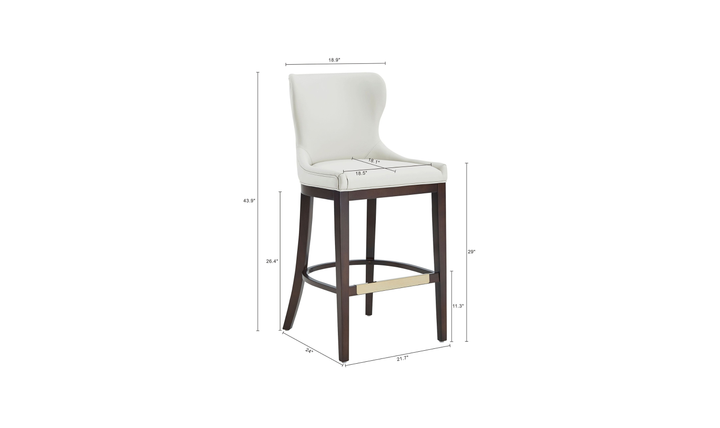 Manhattan Comfort Blair Wood Upholstered Barstool-Jennifer Furniture
