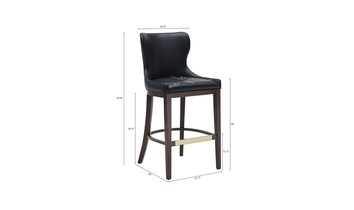 Manhattan Comfort Blair Wood Upholstered Barstool-Jennifer Furniture