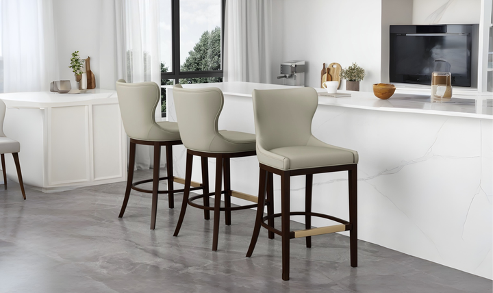 Manhattan Comfort Blair Wood Upholstered Barstool-Jennifer Furniture