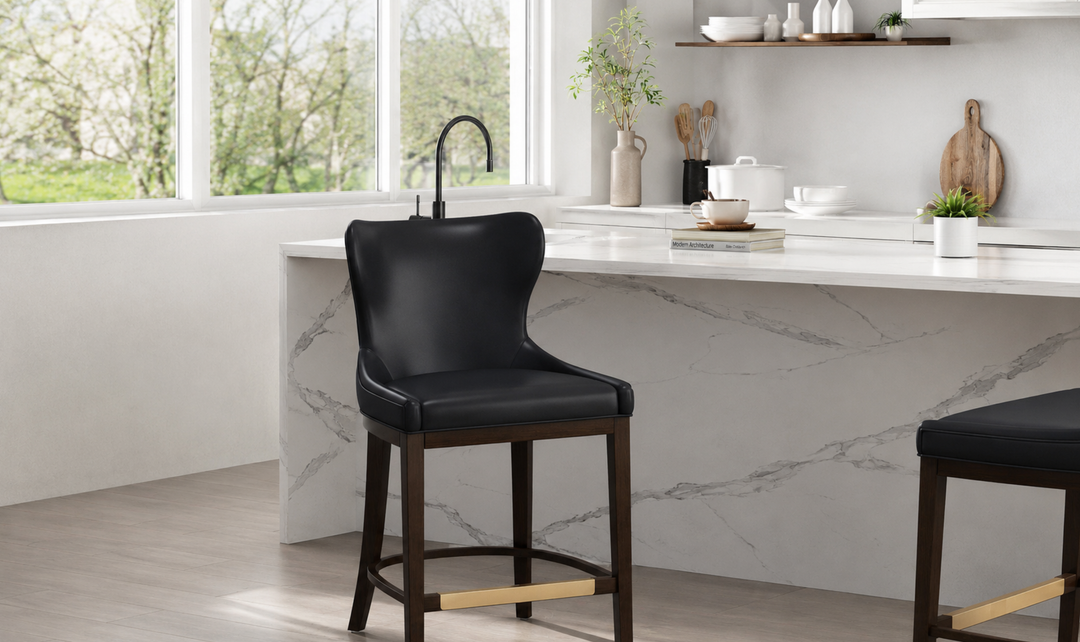 Manhattan Comfort Blair Wood Upholstered Counter Stool-Jennifer Furniture