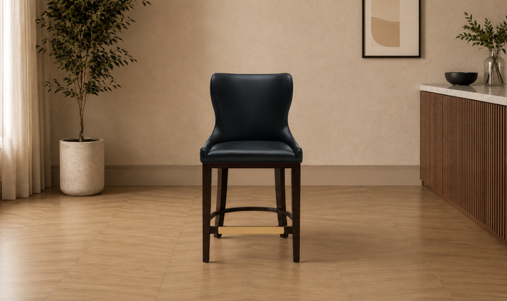 Manhattan Comfort Blair Wood Upholstered Counter Stool-Jennifer Furniture