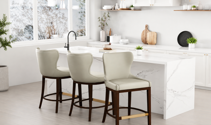 Manhattan Comfort Blair Wood Upholstered Counter Stool-Jennifer Furniture