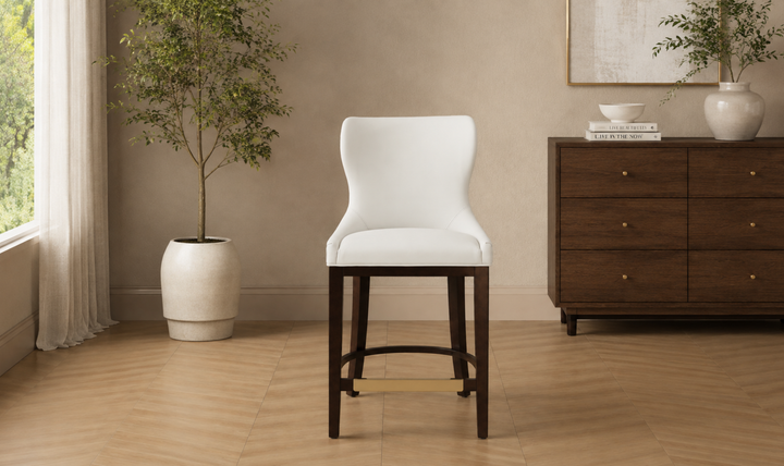 Manhattan Comfort Blair Wood Upholstered Counter Stool-Jennifer Furniture