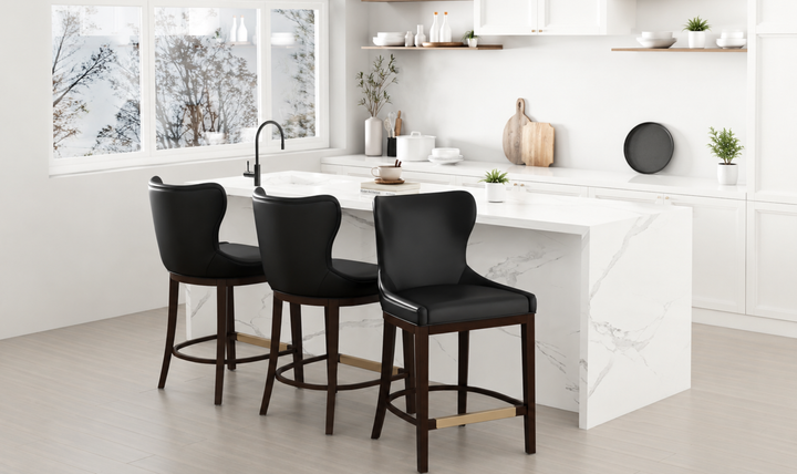 Manhattan Comfort Blair Wood Upholstered Counter Stool-Jennifer Furniture