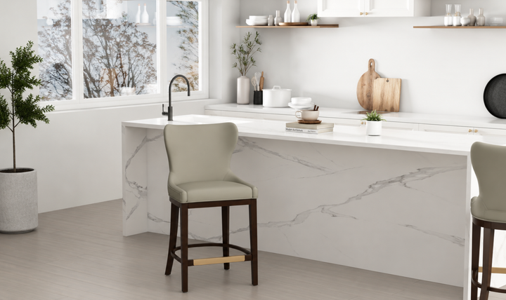 Manhattan Comfort Blair Wood Upholstered Counter Stool-Jennifer Furniture