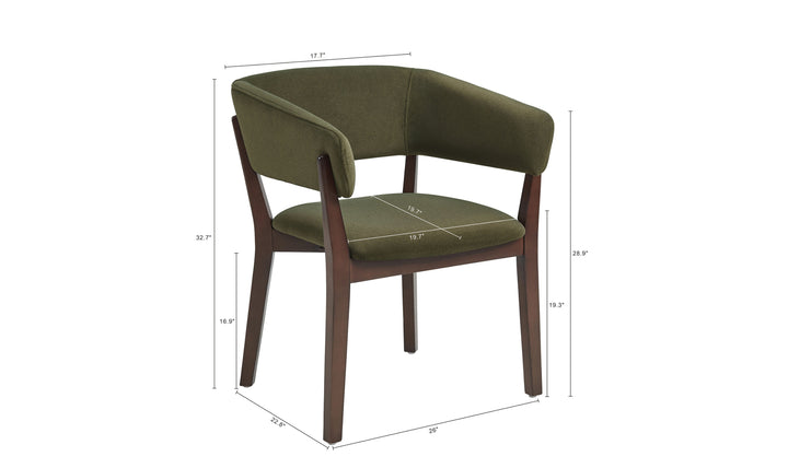 Manhattan Comfort Blake Faux Fabric Mohair Wood Base Armchair