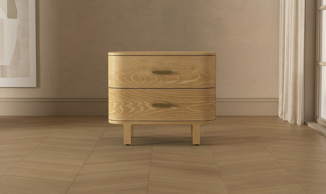 Manhattan Comfort Solara Wooden Nightstand With Two-Drawers