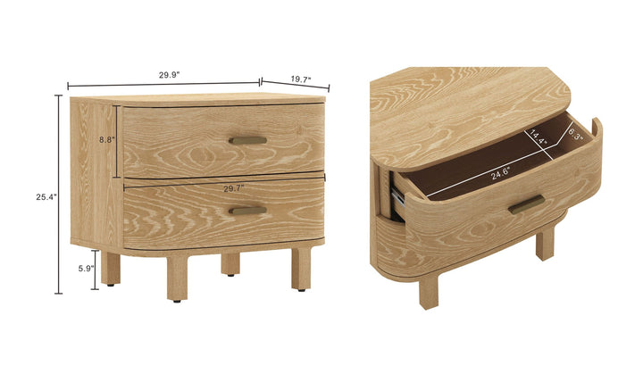 Manhattan Comfort Solara Wooden Nightstand With Two-Drawers