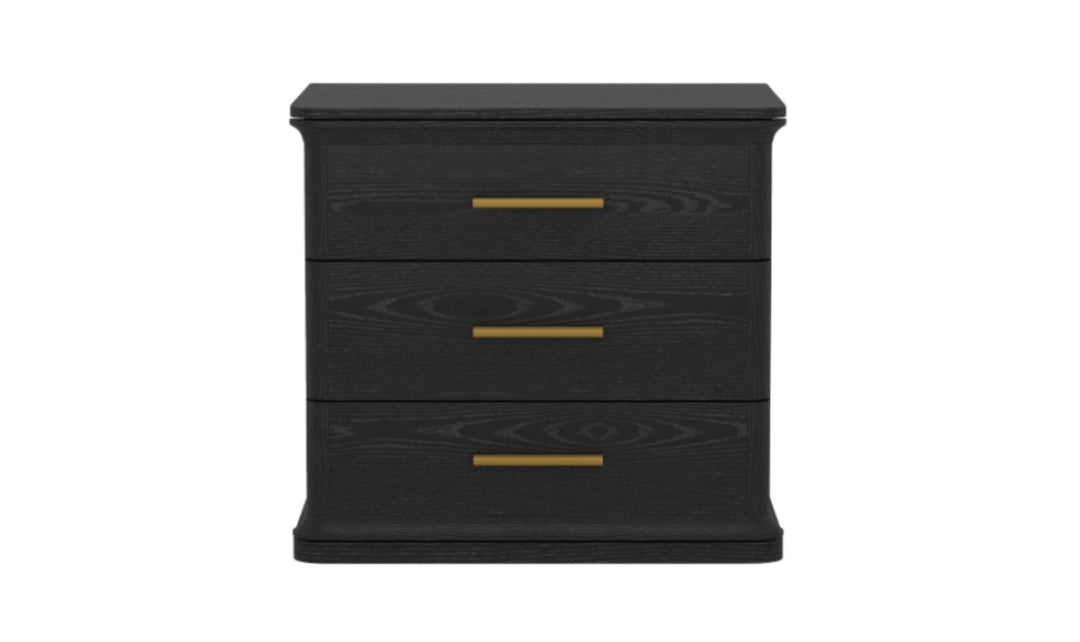 Manhattan Comfort Clifford Wooden Nightstand With Three Drawers- Jennifer Furniture