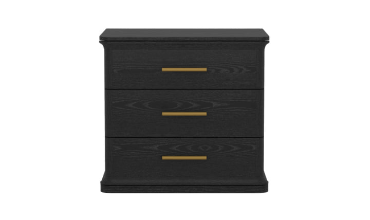 Manhattan Comfort Clifford Wooden Nightstand With Three Drawers- Jennifer Furniture