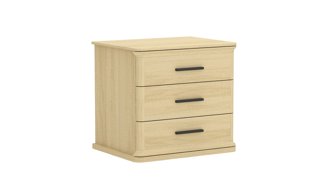Manhattan Comfort Clifford Wooden Nightstand With Three Drawers- Jennifer Furniture