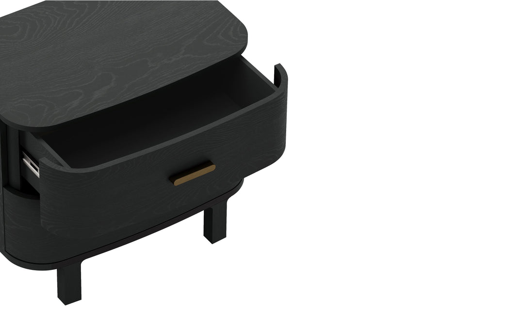 Manhattan Comfort Solara Wooden Nightstand With Two-Drawers