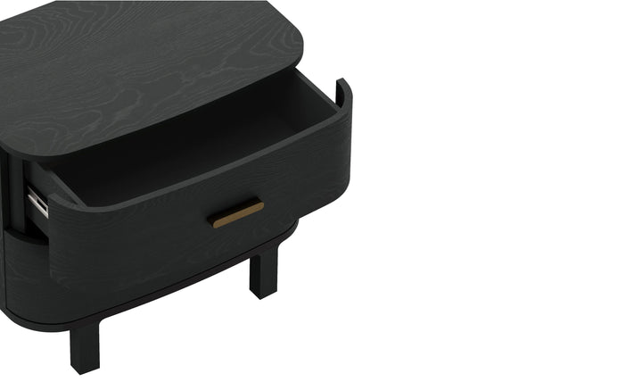 Manhattan Comfort Solara Wooden Nightstand With Two-Drawers