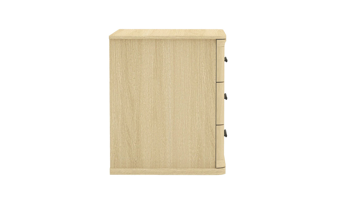 Manhattan Comfort Clifford Wooden Nightstand With Three Drawers- Jennifer Furniture