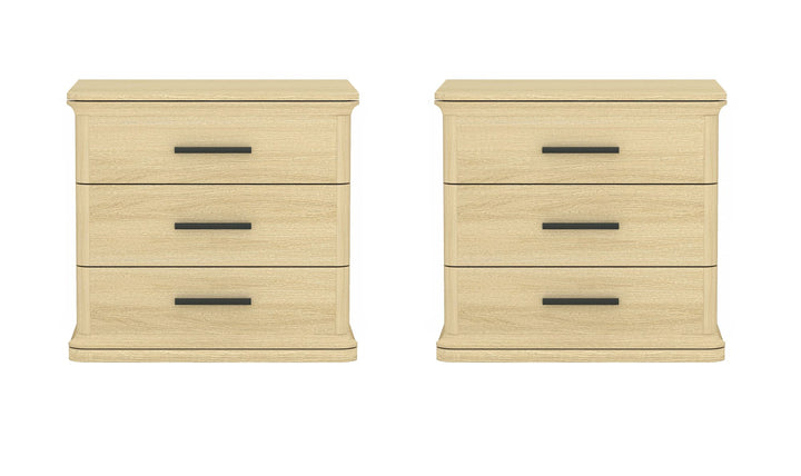 Manhattan Comfort Clifford Wooden Nightstand With Three Drawers- Jennifer Furniture