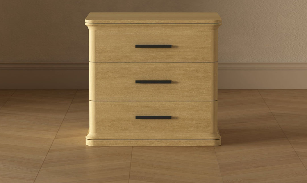 Manhattan Comfort Clifford Wooden Nightstand With Three Drawers- Jennifer Furniture