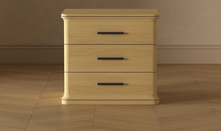 Manhattan Comfort Clifford Wooden Nightstand With Three Drawers- Jennifer Furniture