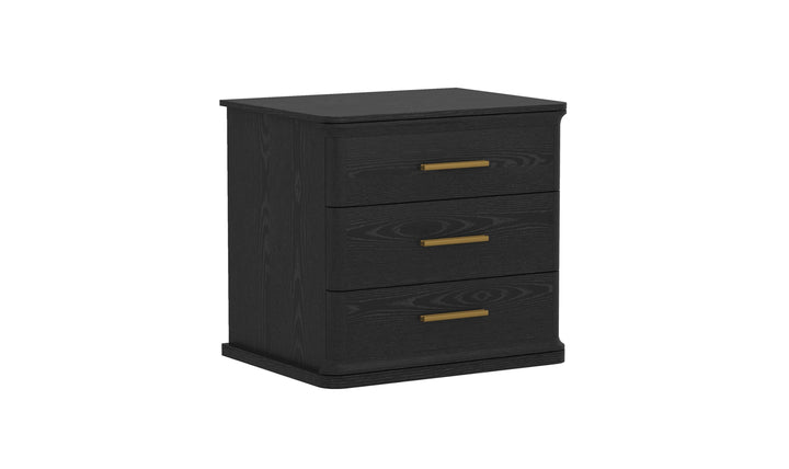 Manhattan Comfort Clifford Wooden Nightstand With Three Drawers- Jennifer Furniture