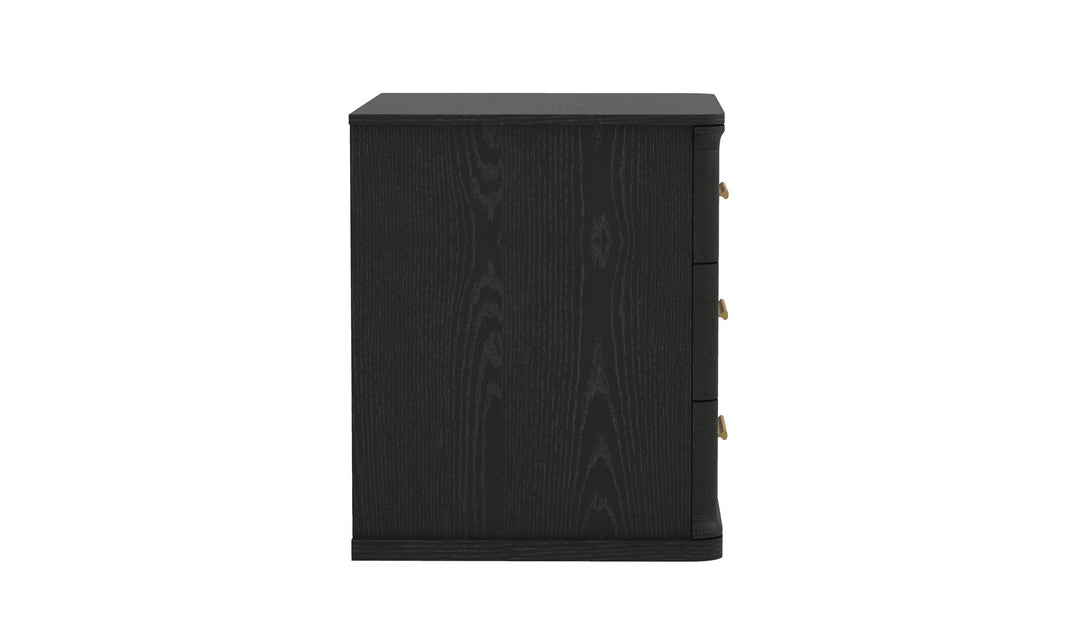 Manhattan Comfort Clifford Wooden Nightstand With Three Drawers- Jennifer Furniture