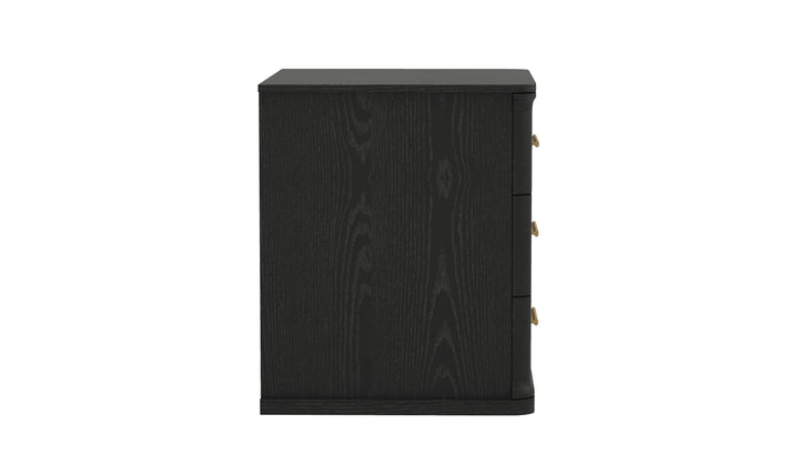 Manhattan Comfort Clifford Wooden Nightstand With Three Drawers- Jennifer Furniture