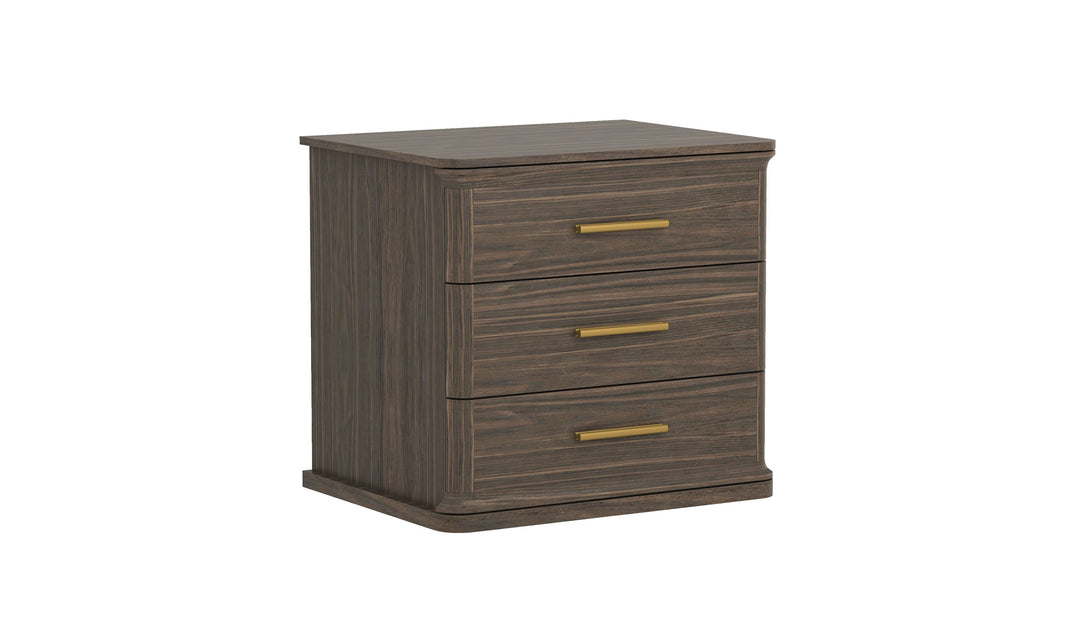 Manhattan Comfort Clifford Wooden Nightstand With Three Drawers- Jennifer Furniture