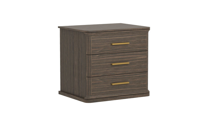 Manhattan Comfort Clifford Wooden Nightstand With Three Drawers- Jennifer Furniture