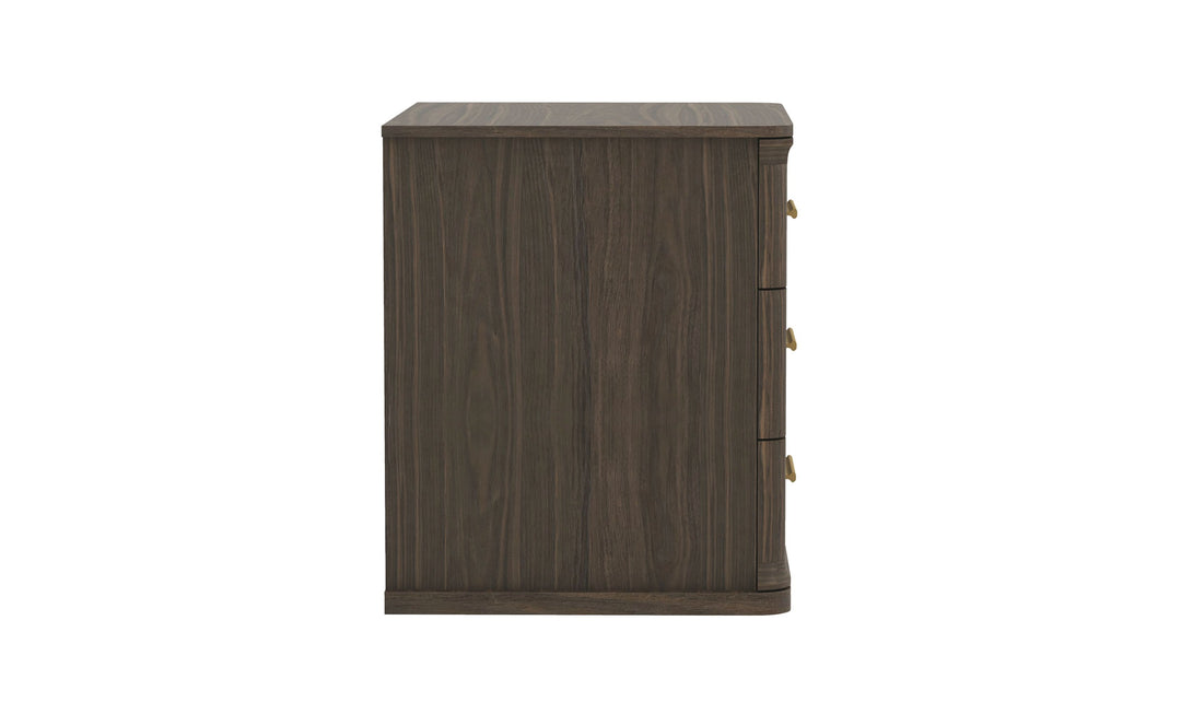 Manhattan Comfort Clifford Wooden Nightstand With Three Drawers- Jennifer Furniture
